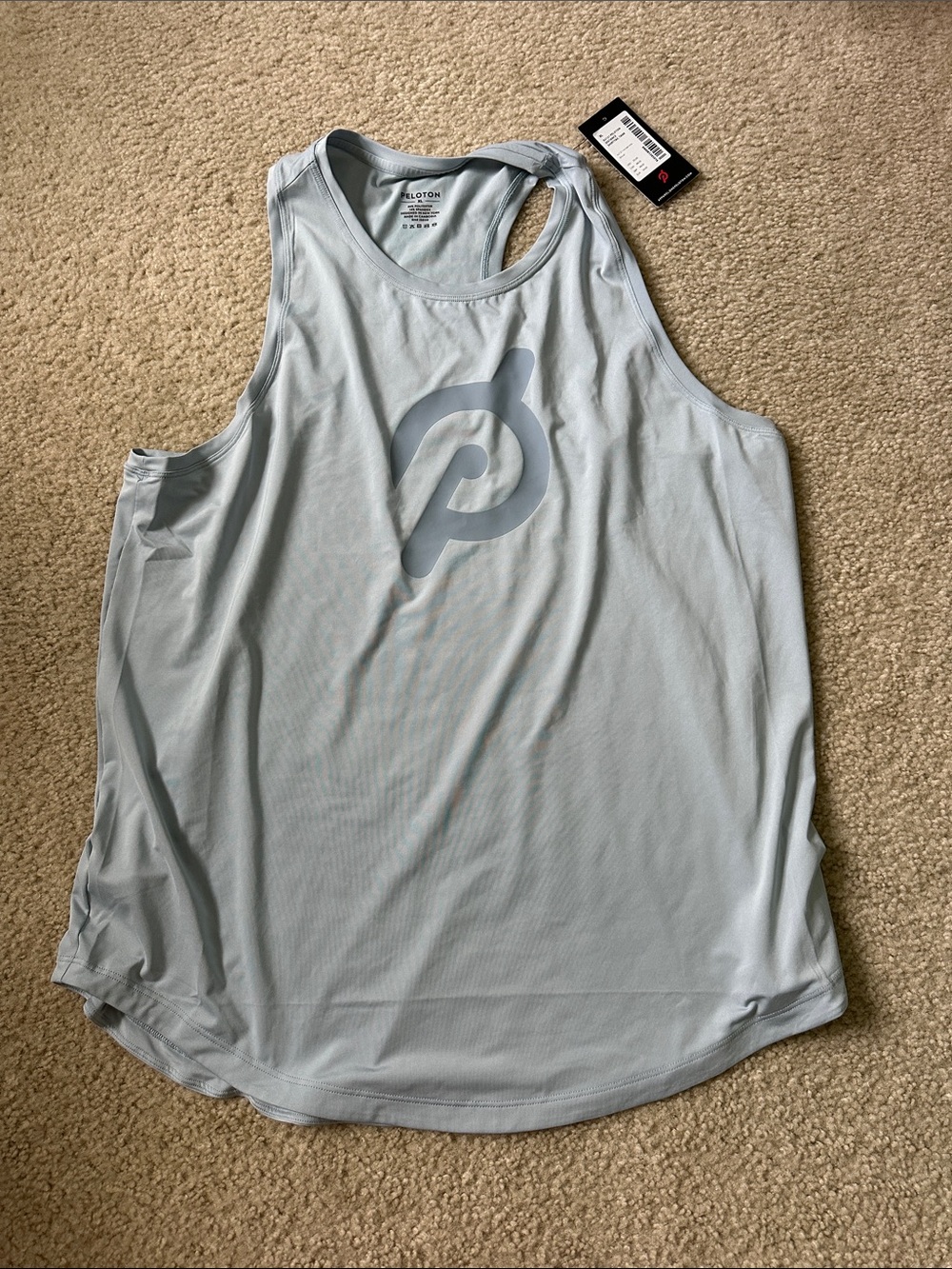 Peloton distance shirttail tank blue
